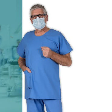Completo medico pantalone-casacca unisex - ADEN  - FIL'MED - in poliestere / in cotone / blu