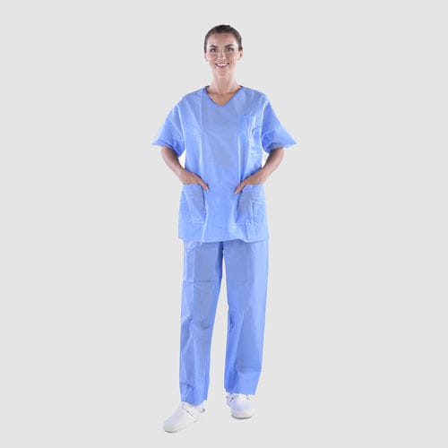 Completo medico pantalone-casacca unisex - Divisa monouso 55  g/m&sup2; - Ramedical - L / M / XL
