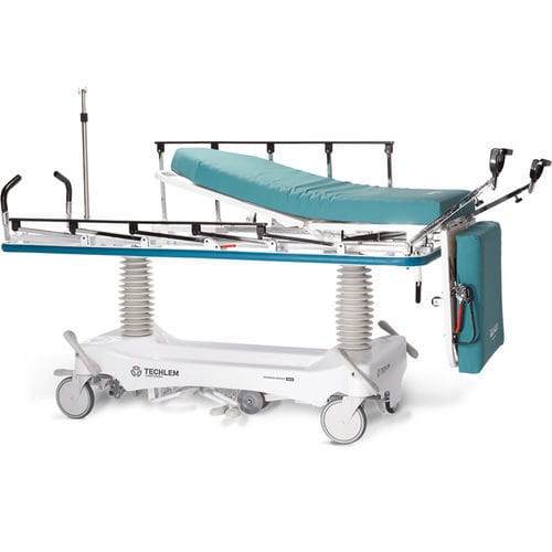 Barella con carrello ginecologica - 4500GYN - Techlem Medical Corporation - pneumatica / ad altezza regolabile / a 2 sezioni