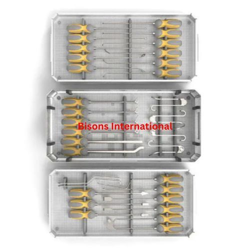 Strumentario per chirurgia del rachide - BI-001468 - Bisons International - per neurochirurgia / per chirurgia ortopedica / personalizzabile