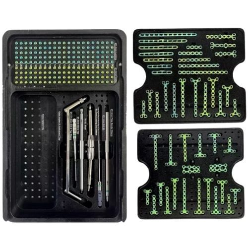 Placca di compressione per piccoli frammenti ossei - BI-001634 - Bisons International - bloccata / in titanio