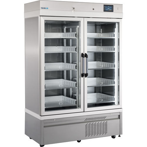 Frigorifero per banca del sangue - 7100 NFP EMO - Teknaline Srl - ad armadio / 2 porte / con porta in vetro