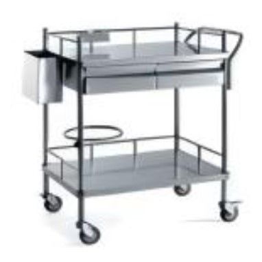 Carrello medico - YK-S016 - Topmost Medical Technology Co.,Ltd - per medicazione / in acciaio inossidabile / 2 ripiani