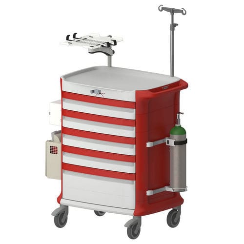 Carrello di emergenza - Viviam Med - ospedaliero / per rischi infettivi / in plastica