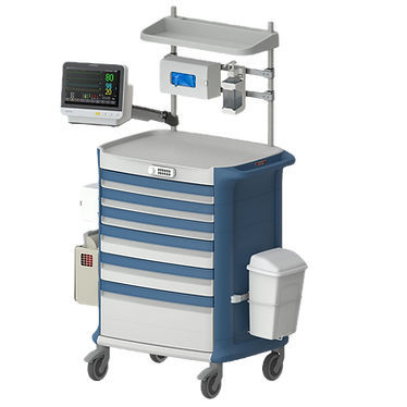 Carrello di emergenza - Poly  - Viviam Med - per anestesia / ospedaliero / per farmaci