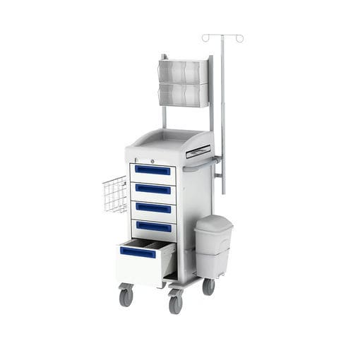Carrello per terapia intensiva - Viviam Med - con cestello / con cestello per rifiuti / con asta portaflebo