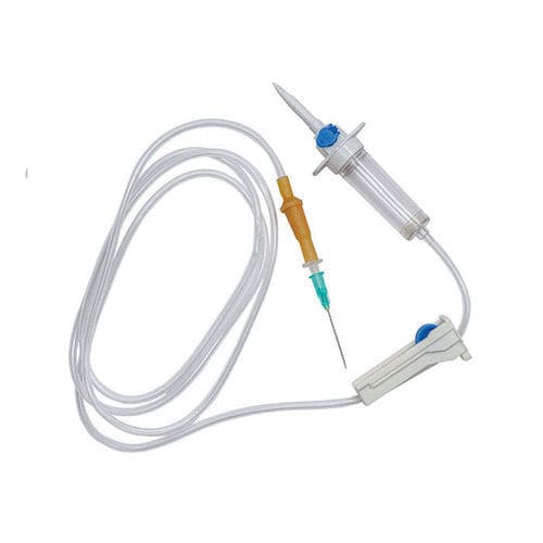 Set di infusione in polivinilcloruro (PVC) - Cruzine Healthcare - con filtro per la prevenzione della contaminazione da particelle / con camera di gocciolamento
