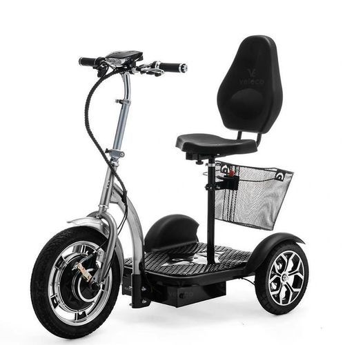 Scooter per disabili elettrico - 16-BLA - Veleco - a 3 ruote / con cestello / pieghevole
