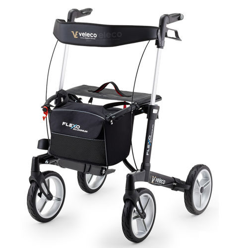 Deambulatore rollator a 4 ruote - Veleco Flexo - Veleco - telaio in alluminio / con sedile / con cestello