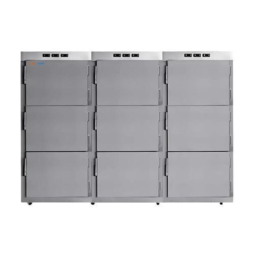 Cella mortuaria frigorifera per barelle mortuarie - MOR-09 - Labotemp Systems - 9 salme / a carico frontale / con rotelle