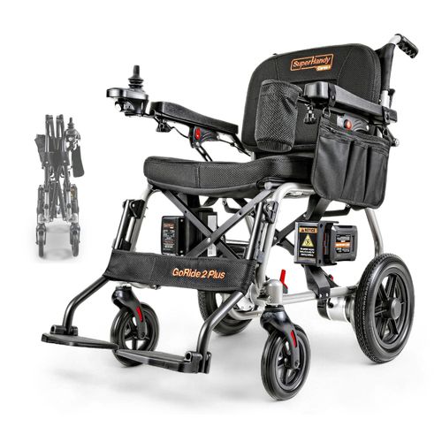 Sedia a rotelle elettrica - GoRide 2 Plus - SuperHandy - da esterno / da interno / pieghevole