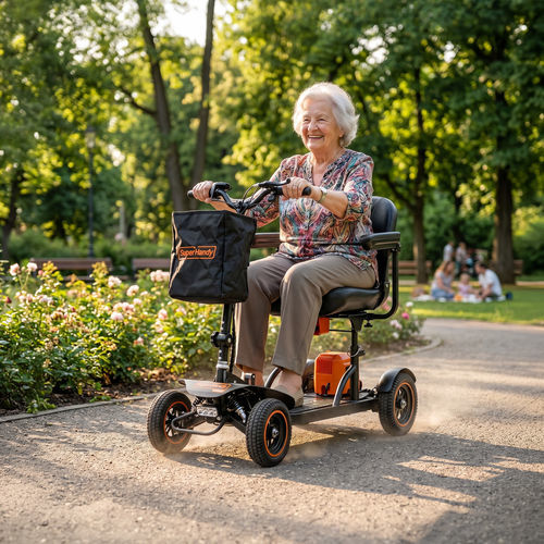 Scooter per disabili elettrico - GUT193 - SuperHandy - a 4 ruote / con cestello