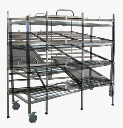 Rack di stoccaggio per barelle mortuarie - SF-MORTUARYSTORAG-070 - STERIFAG - con rotelle / in acciaio inossidabile