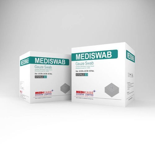 Compressa di garza in cotone - Mediswab - Medicare Hygiene Ltd., - sterile / ipoallergenica / assorbente