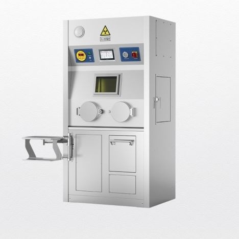 Scatola a guanti per medicina nucleare - Shandong Hongxinyu Medical Technology Co., Ltd. - da terra / a pressione negativa / in acciaio inossidabile