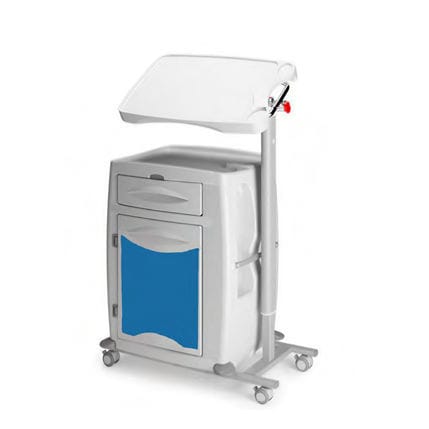 Comodino con rotelle - COH120 - TECNOS SRL - con tavolino servitore integrato / con armadietto / con cassetti