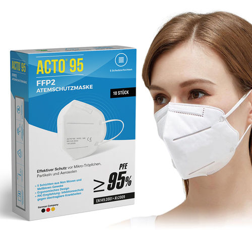 Maschera respiratoria FFP2 - 13.6378.10 - Acto   - FFP3 / senza valvola / a becco d'anatra