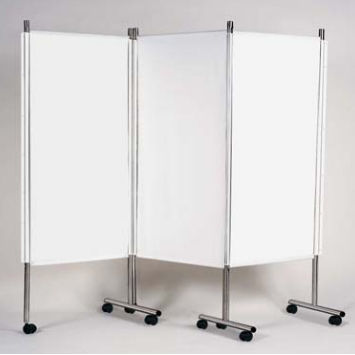 Paravento medicale con rotelle - 3503 series - Agencinox - 3 pannelli / con tendina