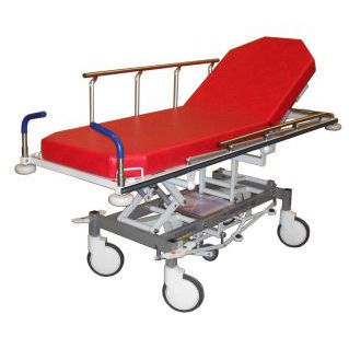 Barella con carrello da trasporto - AXIOME - Agencinox - di emergenza / idraulica / ad altezza regolabile
