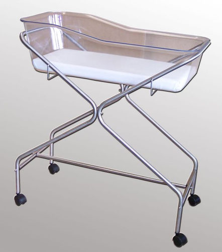 Culla pediatrica con rotelle - Agencinox - in acciaio inossidabile / trasparente