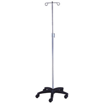 Asta portaflebo con rotelle - APC-222076 - Apex Health Care - 2 ganci / in acciaio inossidabile