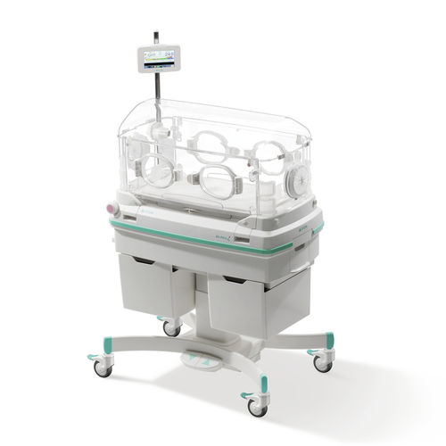 Incubatrice neonatale con rotelle - Air Incu i - Atom Medical Corporation  - con monitor