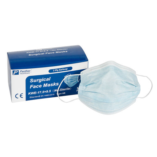 Mascherina chirurgica di tipo IIR - KWE-17.5*9.5 - Panther Healthcare - blu / in tessuto non tessuto / a tre strati