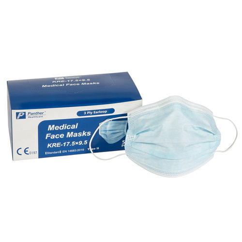 Mascherina chirurgica di tipo II - KRE-17.5*9.5  - Panther Healthcare - di tipo IIR / senza lattice / blu