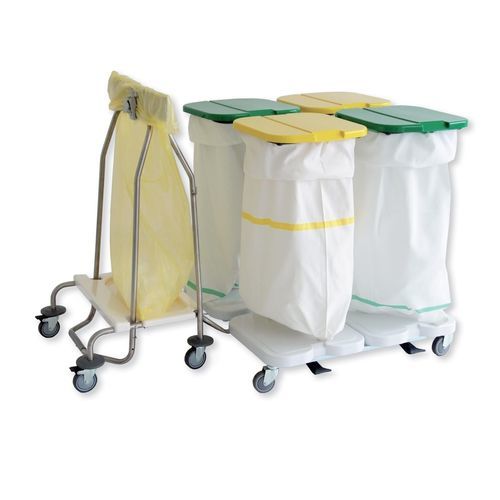 Carrello portasacchi per sacchi sporchi - XA0312 - Alvi - 5 sacchi / in acciaio inossidabile