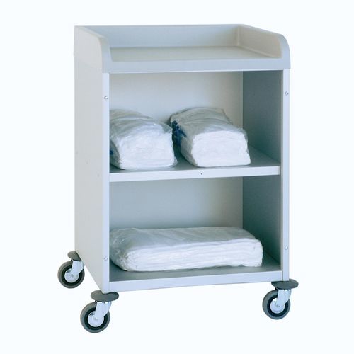 Carrello portabiancheria per sacchi puliti - 3950 CR - Alvi - medico / da trasporto / 2 ripiani