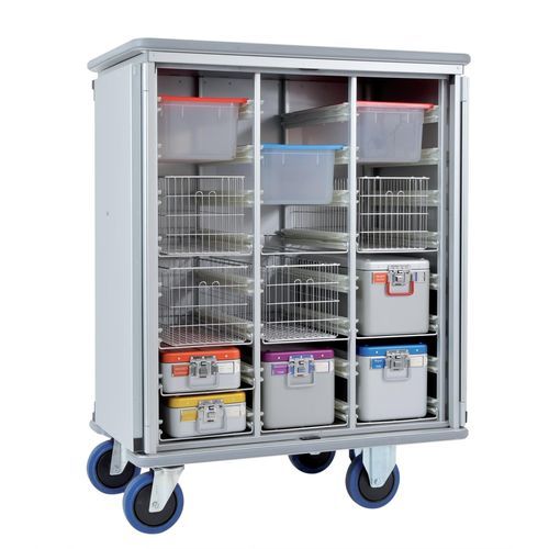 Armadio contenitore - 3165 CR - Alvi - per ospedale / con sportello battente / con rotelle