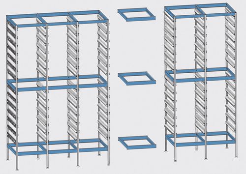 Scaffalatura modulare - 3420/25/00 QL - Alvi - su rotaie / con struttura aperta / in alluminio