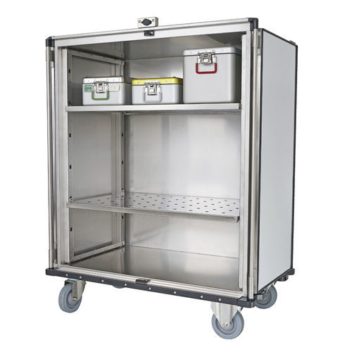 Carrello per materiale sterile - 8622 CR - Alvi - di trasferimento / in acciaio inossidabile / a doppia porta