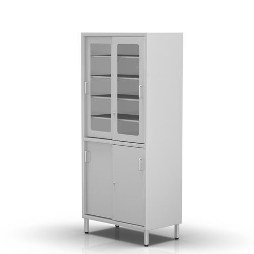 Armadio con porta scorrevole - 2-271 - ALVO Medical - in acciaio inossidabile / grigio / 4 porte