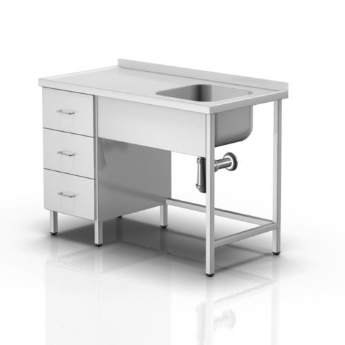 Tavolo da lavoro - 2-393 - ALVO Medical - rettangolare / con lavandino / in acciaio inossidabile