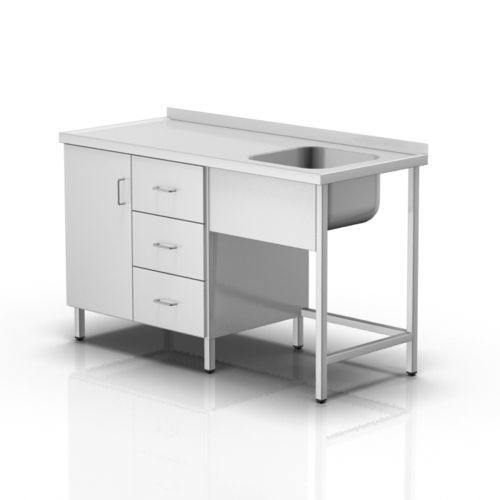 Tavolo da lavoro - 2-394 - ALVO Medical - rettangolare / fisso / con lavandino