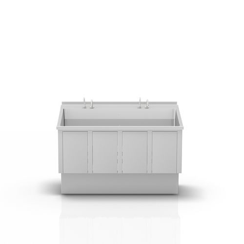 Lavandino chirurgico 2 postazioni - 2-092-2 - ALVO Medical - in acciaio inossidabile / azionabile con ginocchio / con dispenser di sapone