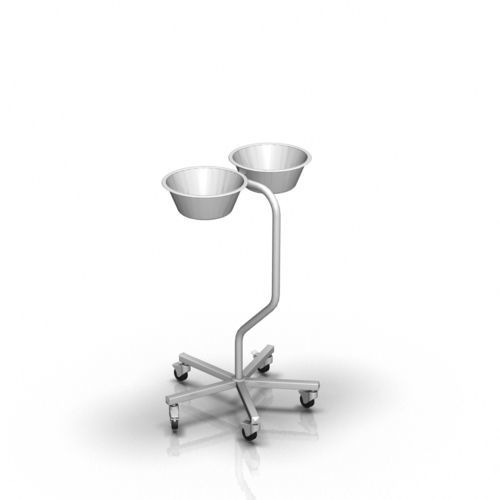 Porta-catino con due catini - 2-032 - ALVO Medical - con rotelle / in acciaio inossidabile