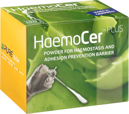 Agente emostatico polvere - HaemoCer™ PLUS  - BioCer - per neurochirurgia / per chirurgia cardiovascolare / per chirurgia ortopedica