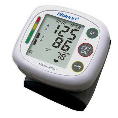 Sfigmomanometro elettronico automatico - 3006-1 - Bioland Technology - oscillometrico / per polso / con bracciale integrato