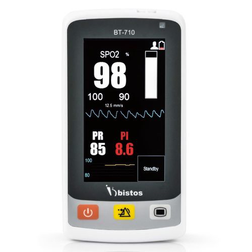 Pulsossimetro palmare - BT-710 - BISTOS   - medico / a batteria / con sensore separato