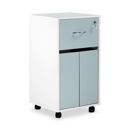 Comodino con rotelle - BC1C/GW - Bristol Maid Hospital Metalcraft - con cassetti / con blocco