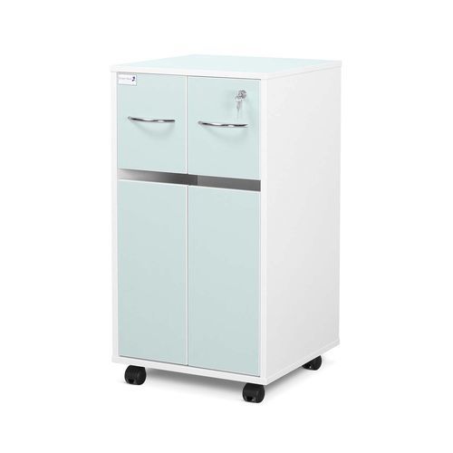 Comodino con blocco - BC2C/GW - Bristol Maid Hospital Metalcraft - con rotelle / con cassetti