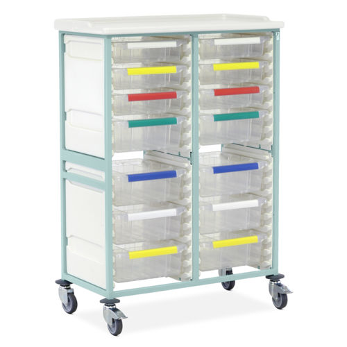 Carrello medico - CTM2/14/6S8D  - Bristol Maid Hospital Metalcraft - per uso generale / per strumenti / per apparecchio