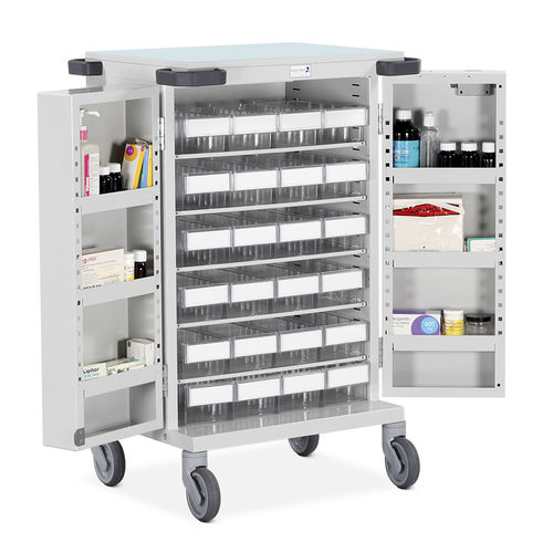 Carrello medico - PTD/HSB/LP24 - Bristol Maid Hospital Metalcraft - per farmaci / di trasporto / di stoccaggio