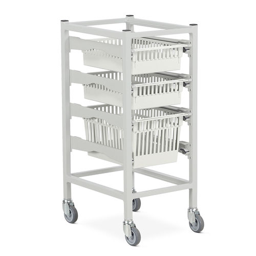 Carrello di distribuzione di farmaci - 4D1DSTCM - Bristol Maid Hospital Metalcraft - in acciaio inossidabile / con cestello / mobile