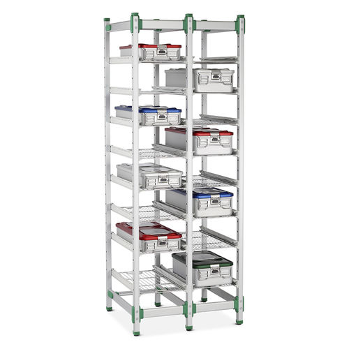 Carrello per contenitori di sterilizzazione - 4HH/SCS/S1/2W5T - Bristol Maid Hospital Metalcraft - per strumenti / di stoccaggio / con ripiano