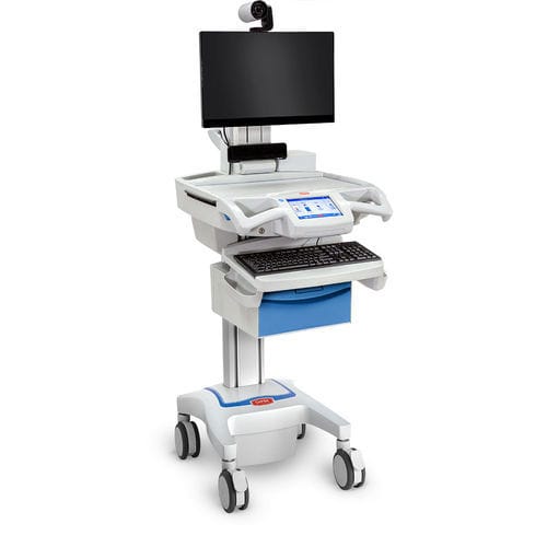 Carrello informatico ad altezza regolabile - CareLink™ - Capsa Healthcare - con cassetti / sicuro / modulare