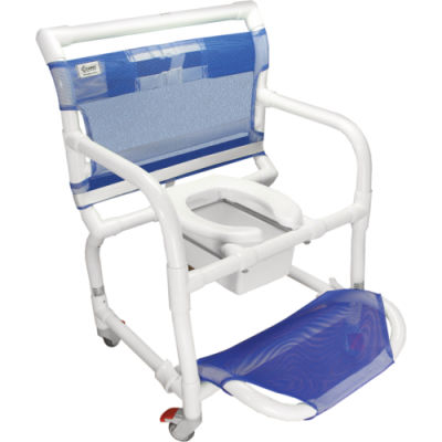 Sedia da doccia con braccioli - 300CLO - Carci - con rotelle / con poggiapiedi / con apertura igienica
