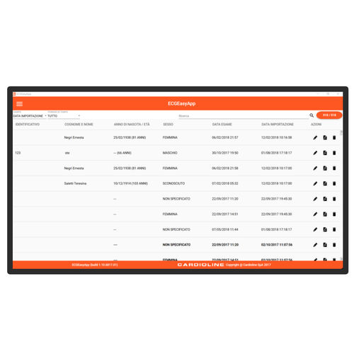 Software di gestione dati - ECGEasyApp - Cardioline - di masterizzazione / medico / per ospedale